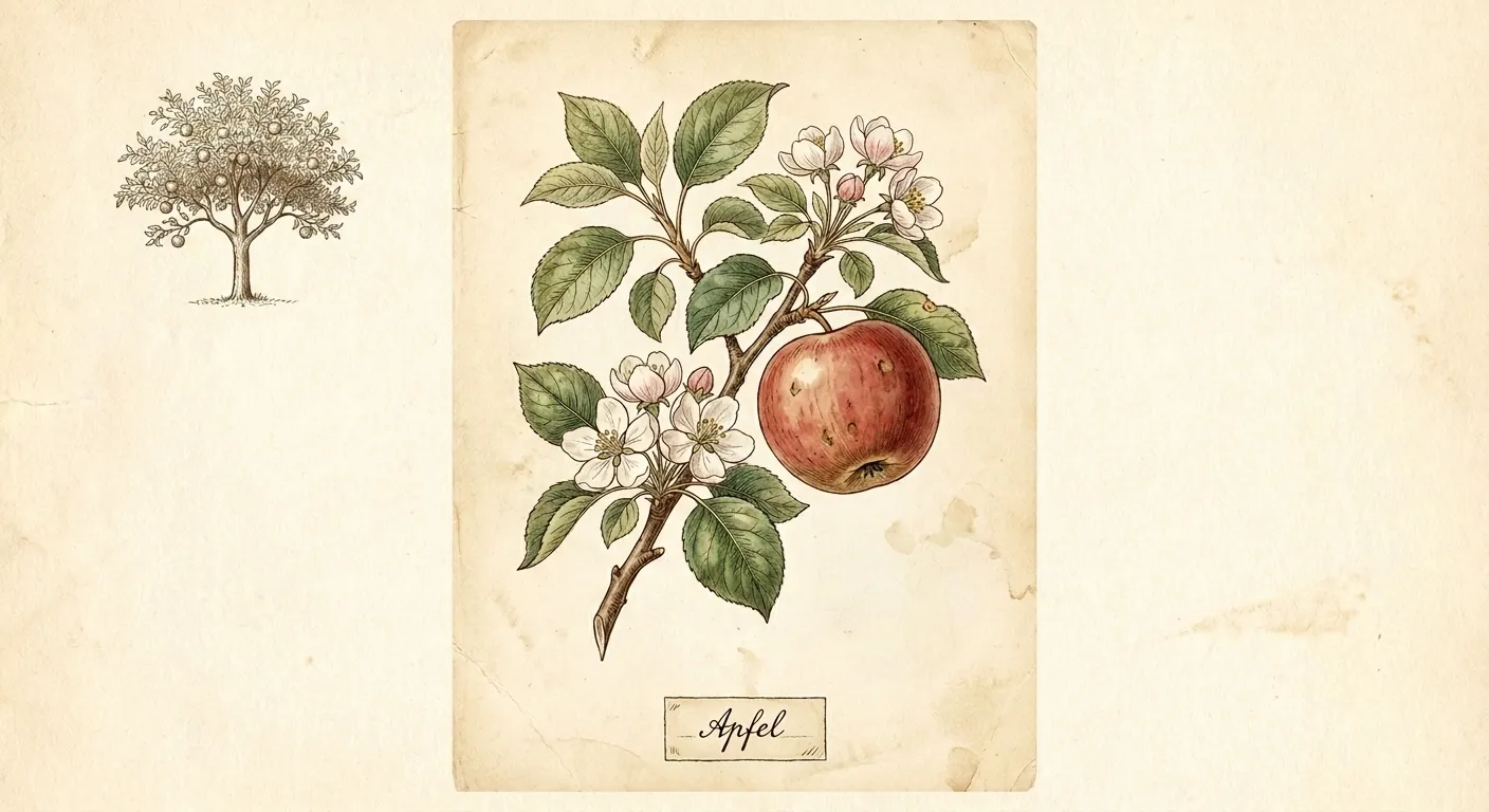 Botanische Illustration: Apfel