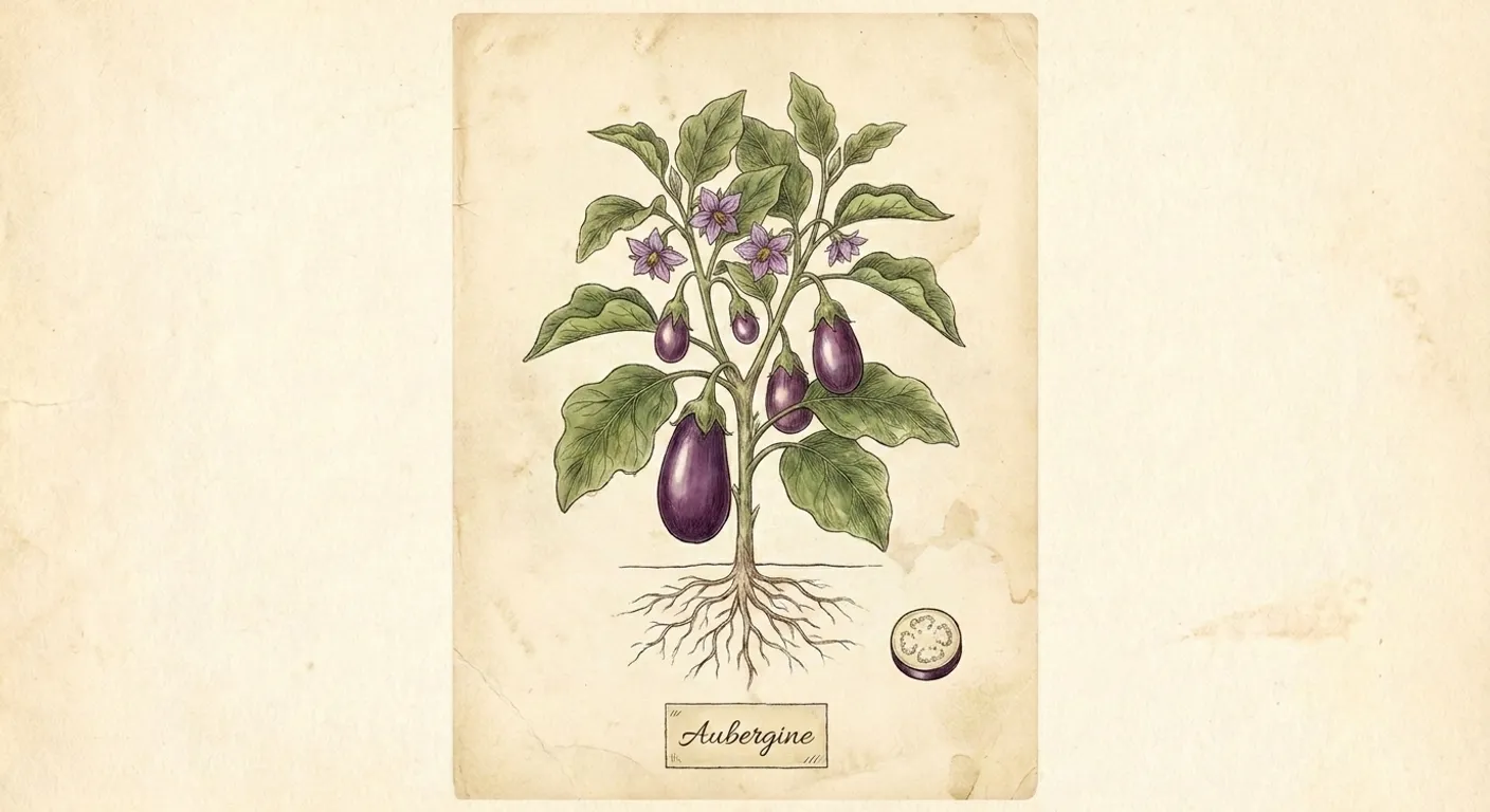 Botanische Illustration: Aubergine