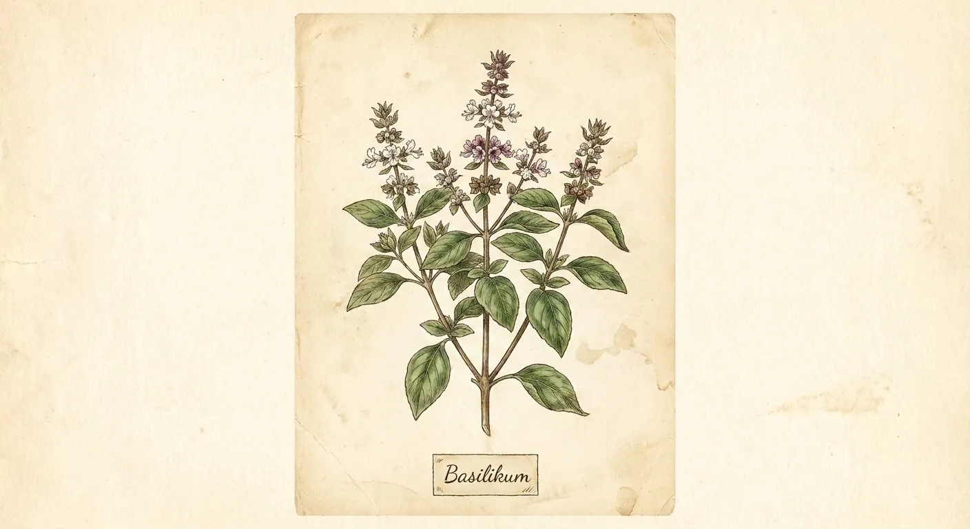 Botanische Illustration: Basilikum