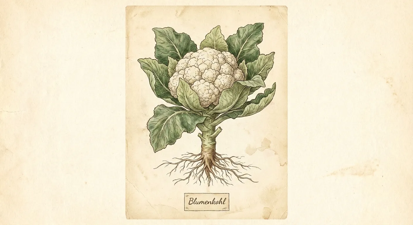 Botanische Illustration: Blumenkohl