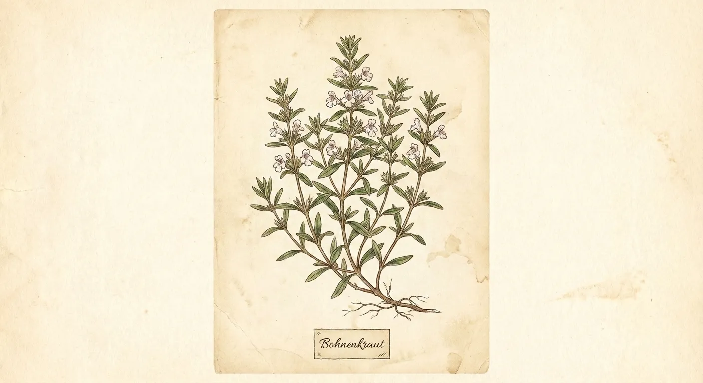 Botanische Illustration: Bohnenkraut