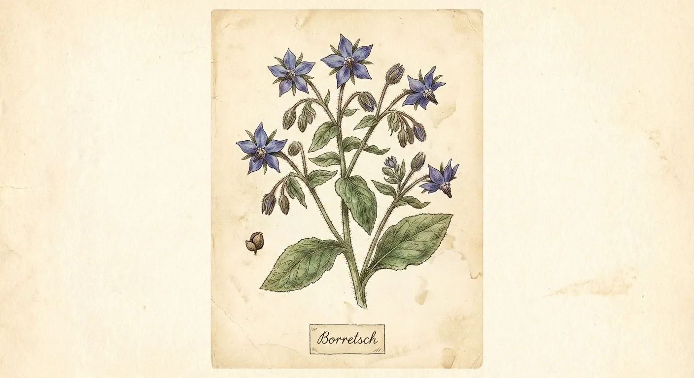Botanische Illustration: Borretsch