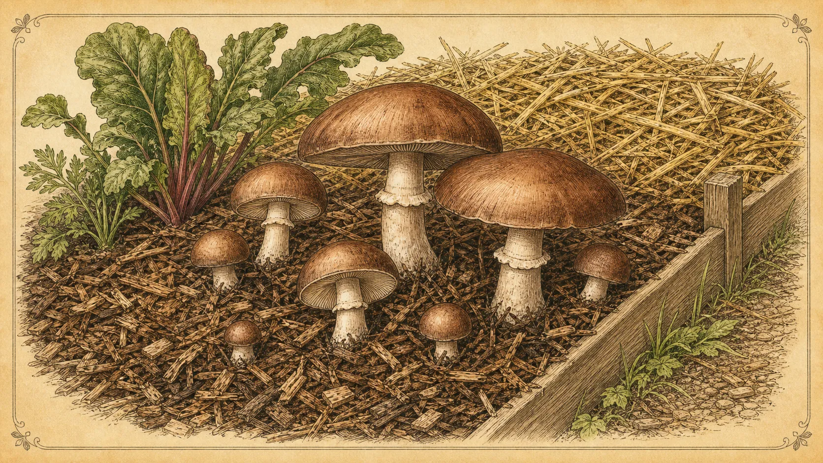Botanische Illustration zu Braunkappe