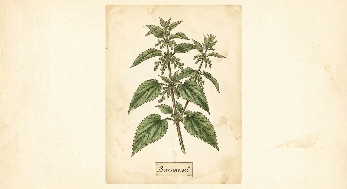 Botanische Illustration: Brennnessel