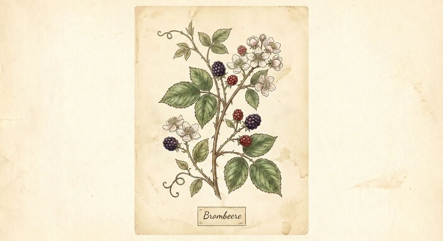 Botanische Illustration: Brombeere