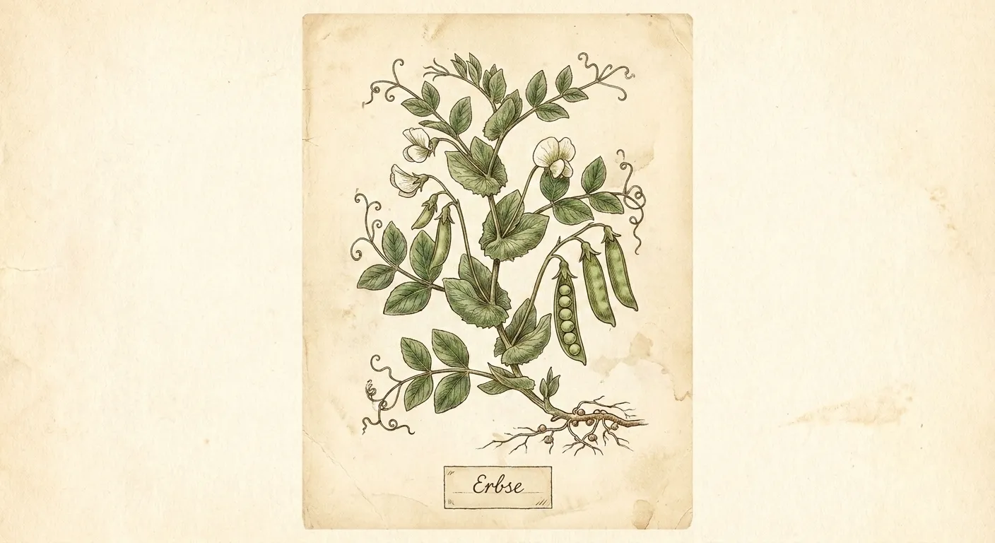 Botanische Illustration: Erbse