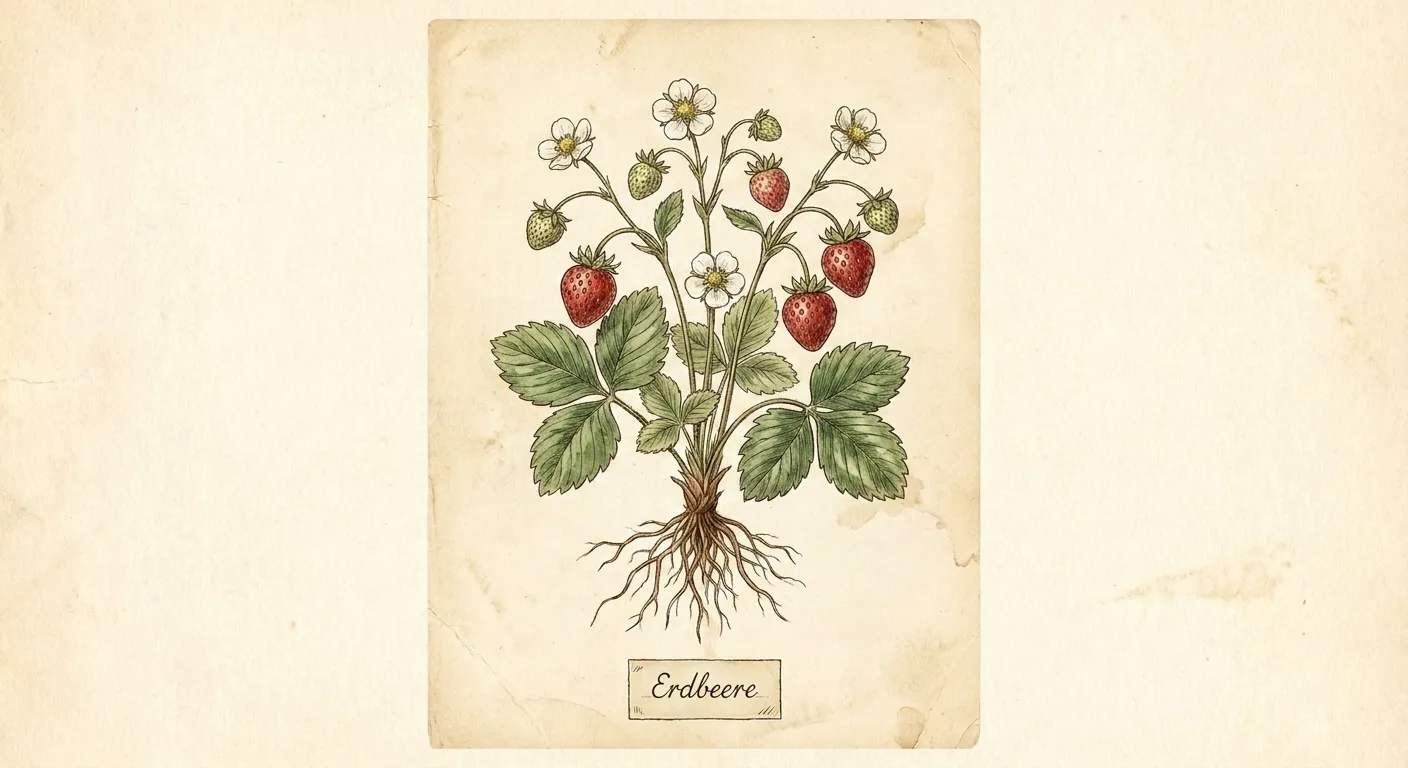 Botanische Illustration: Erdbeere
