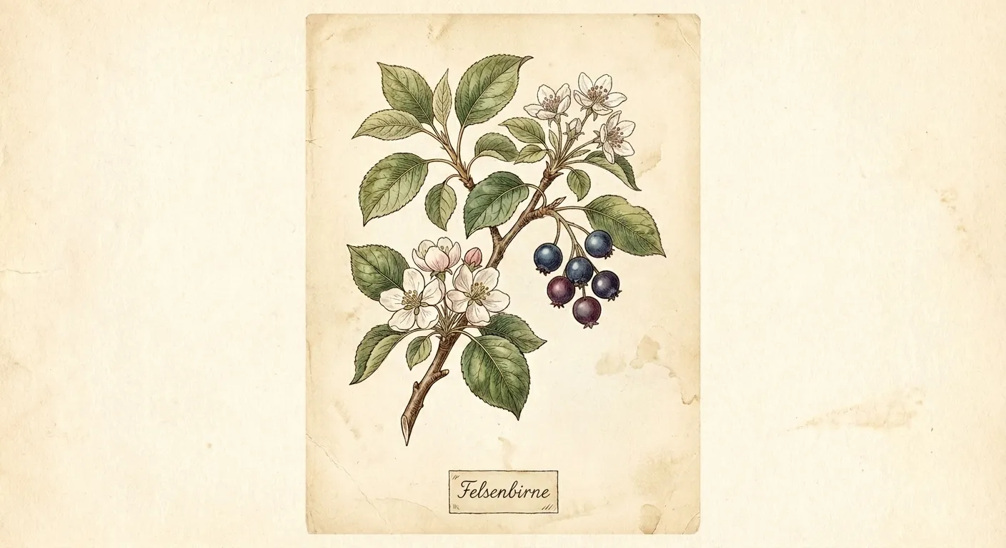 Botanische Illustration: Felsenbirne