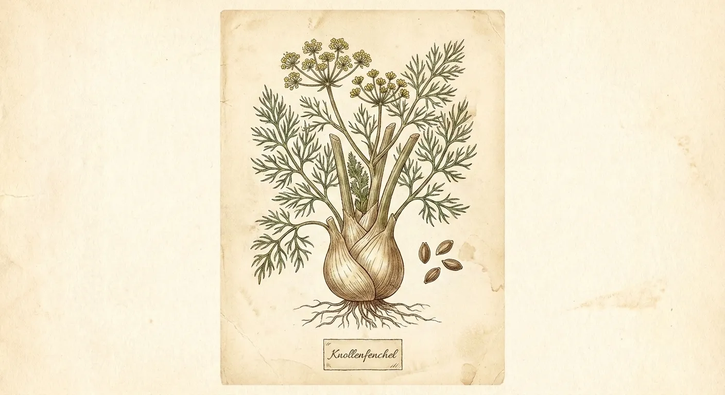 Botanische Illustration: Knollenfenchel
