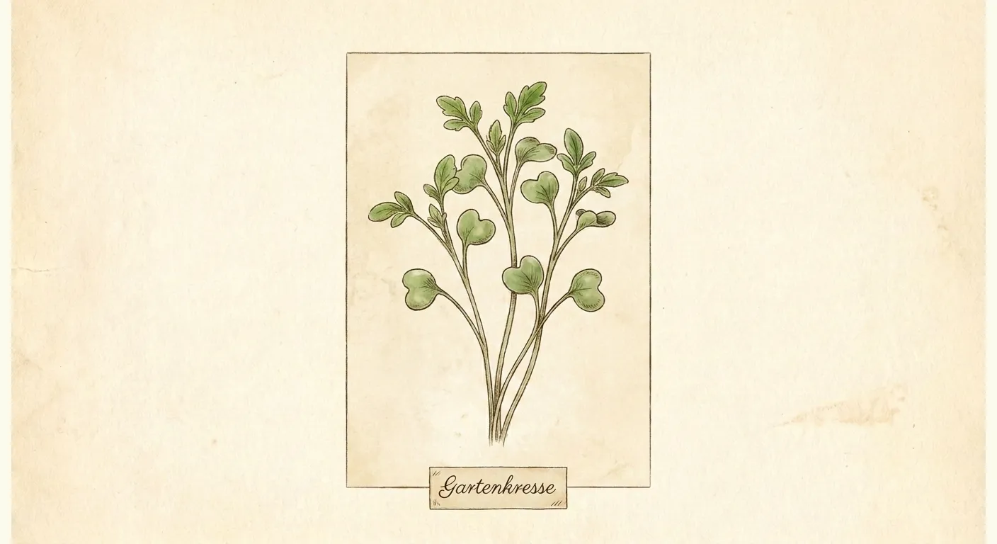 Botanische Illustration: Gartenkresse