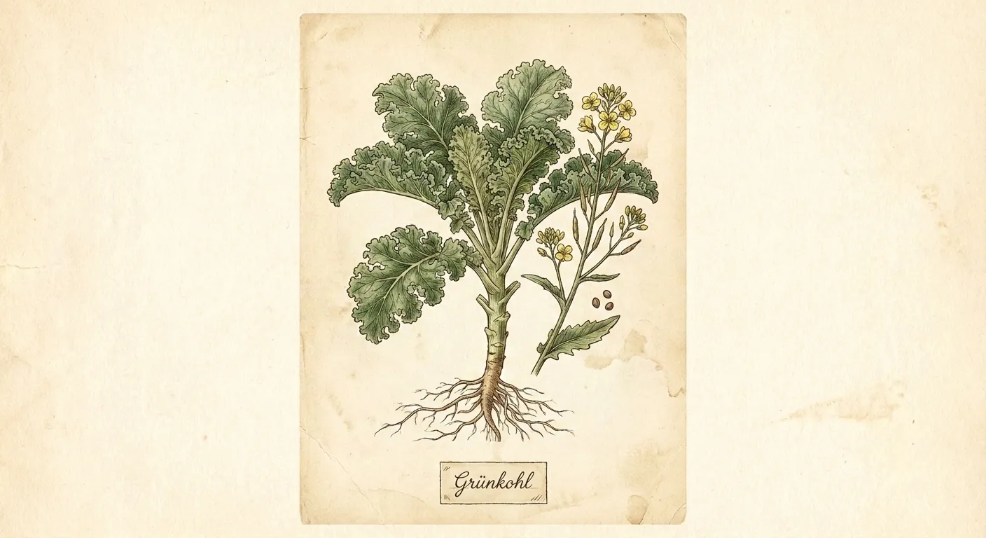 Botanische Illustration: Grünkohl