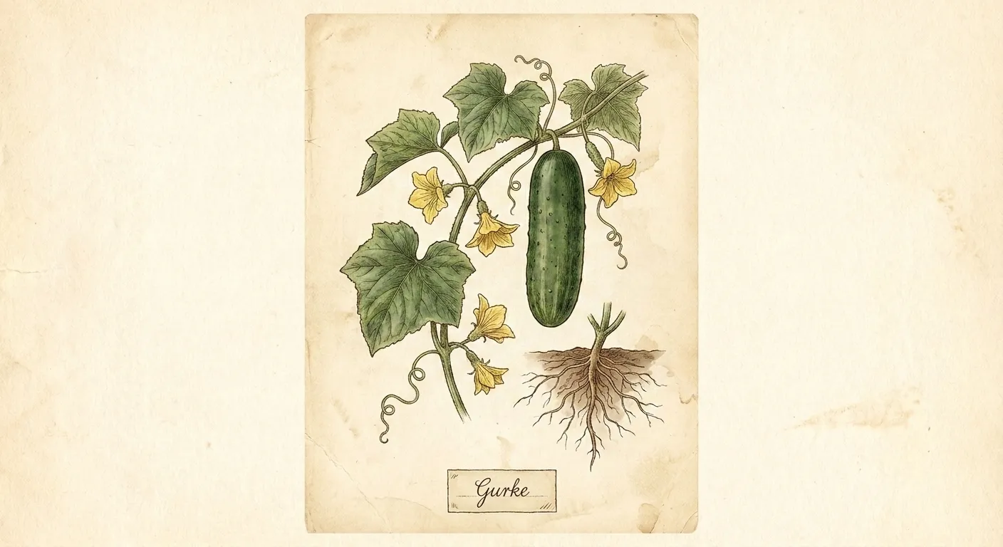 Botanische Illustration: Gurke