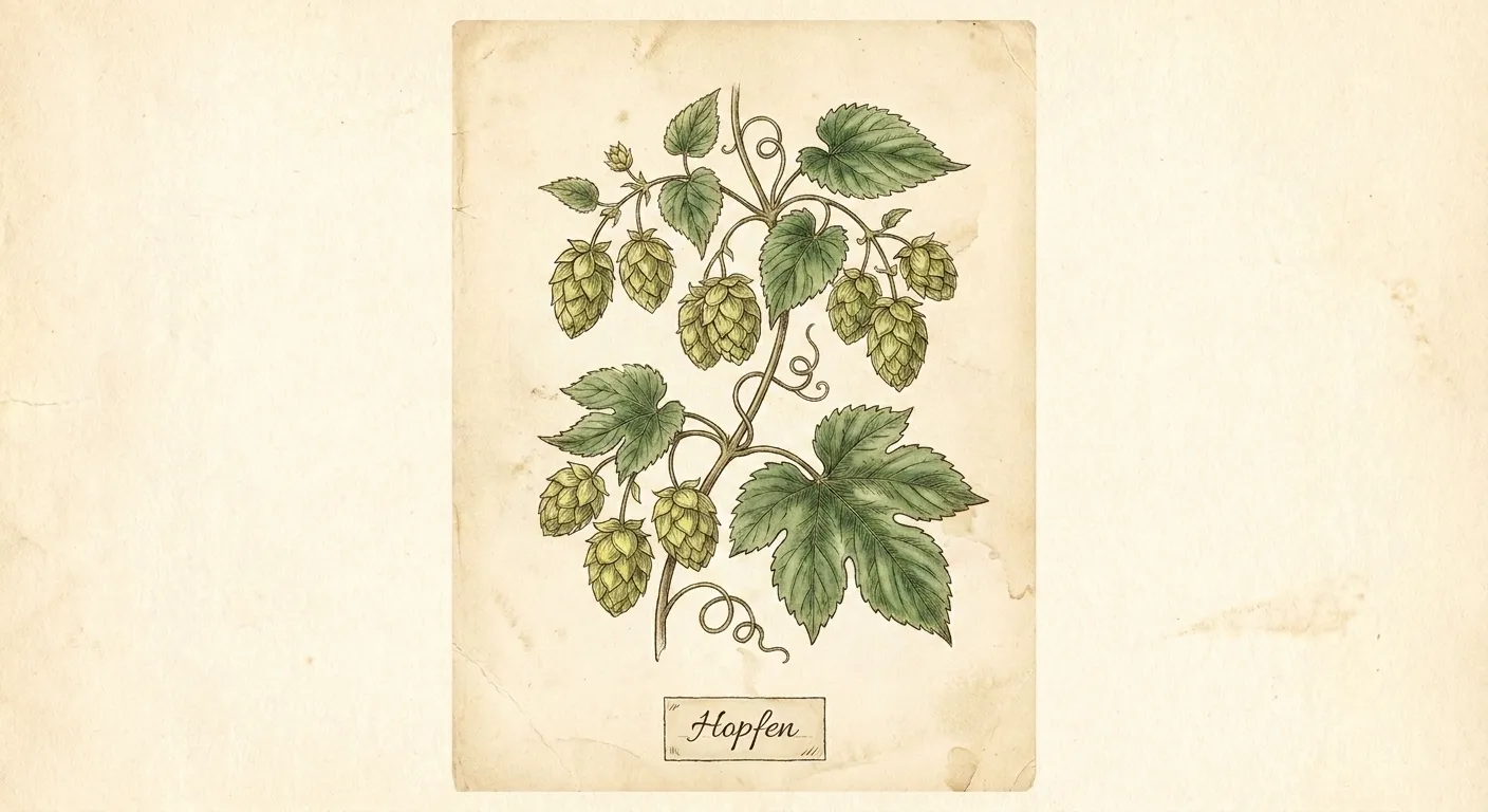 Botanische Illustration: Hopfen