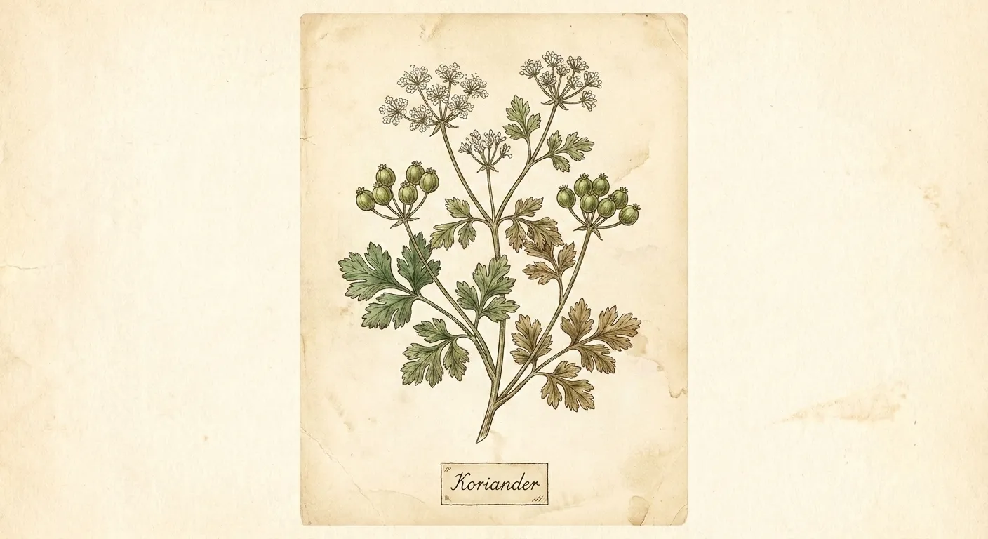 Botanische Illustration: Koriander