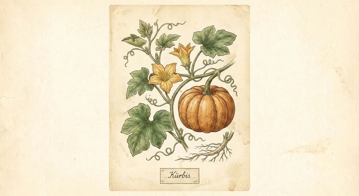 Botanische Illustration: Kürbis