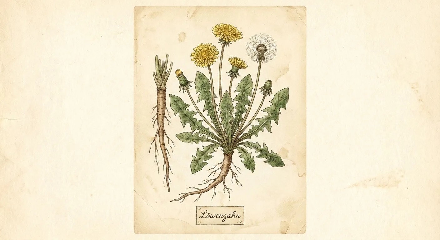 Botanische Illustration: Löwenzahn