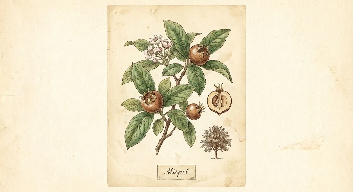 Botanische Illustration: Mispel