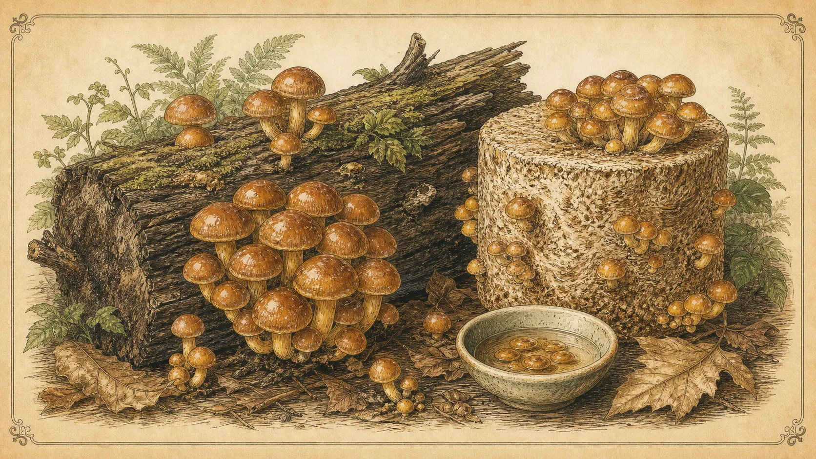 Botanische Illustration zu Nameko