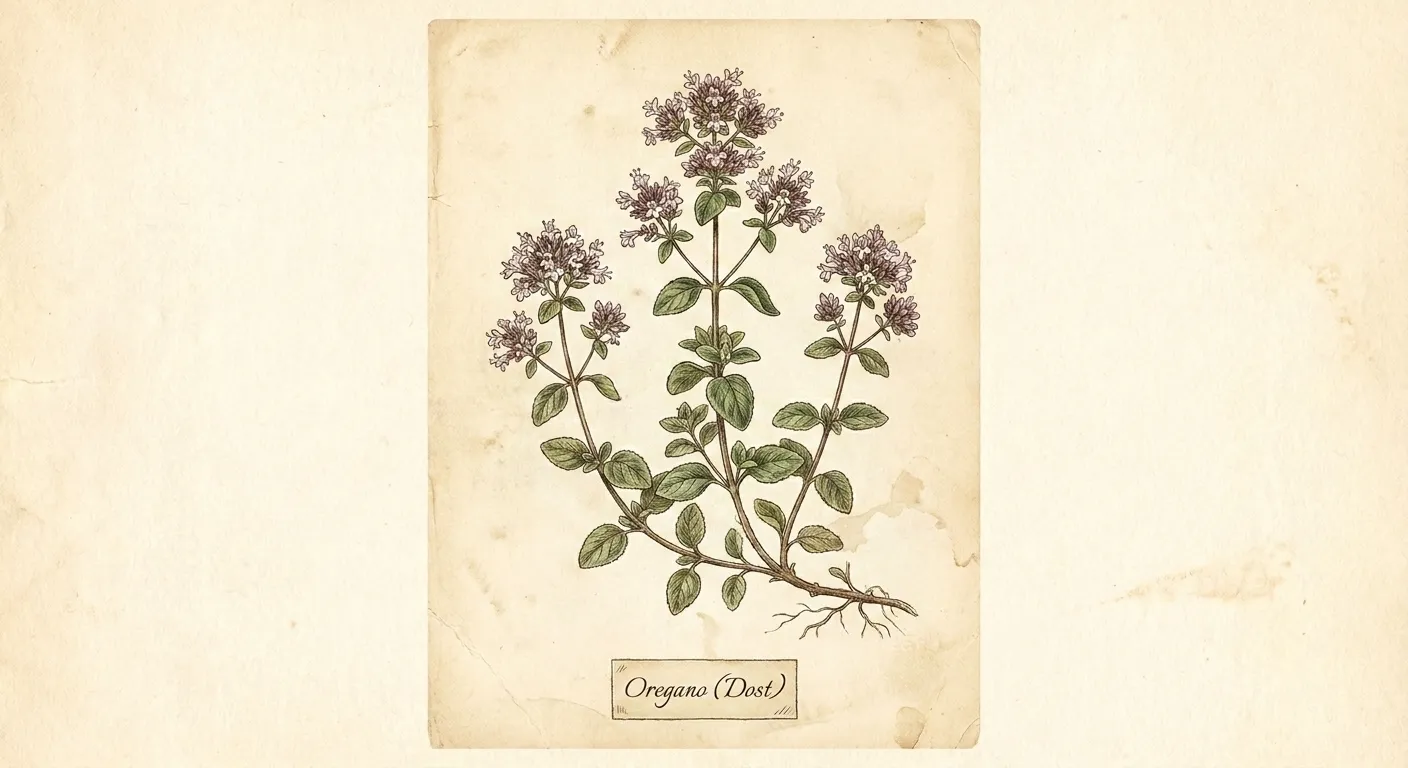 Botanische Illustration: Oregano (Dost)