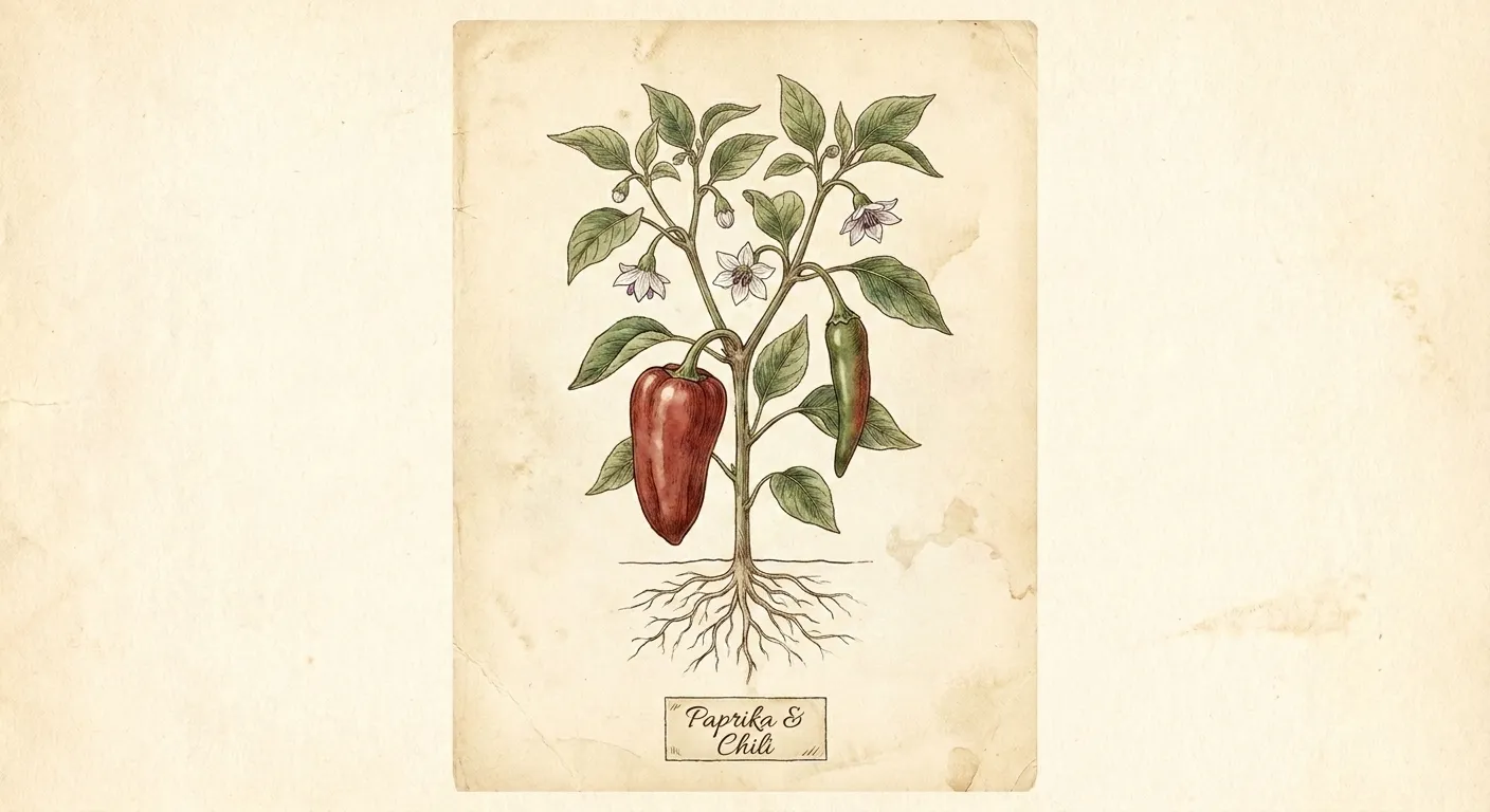 Botanische Illustration: Paprika & Chili
