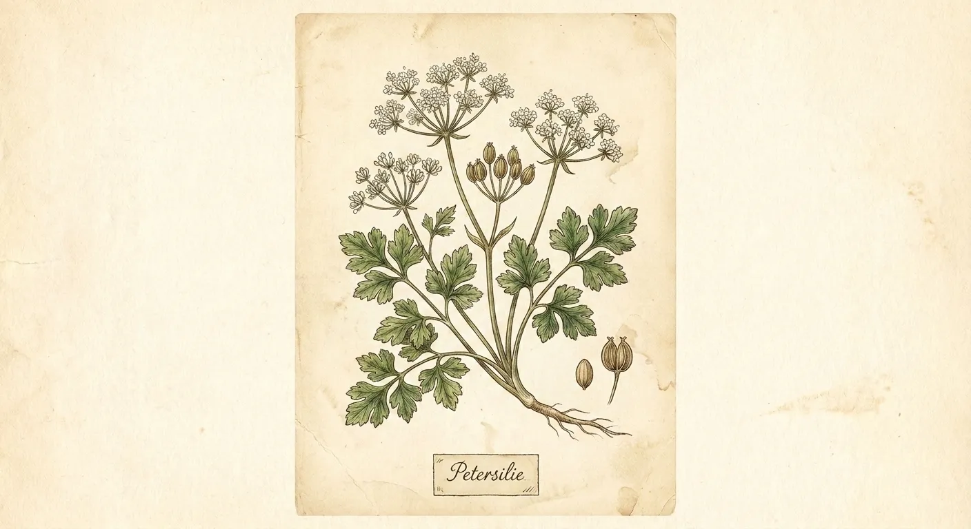 Botanische Illustration: Petersilie