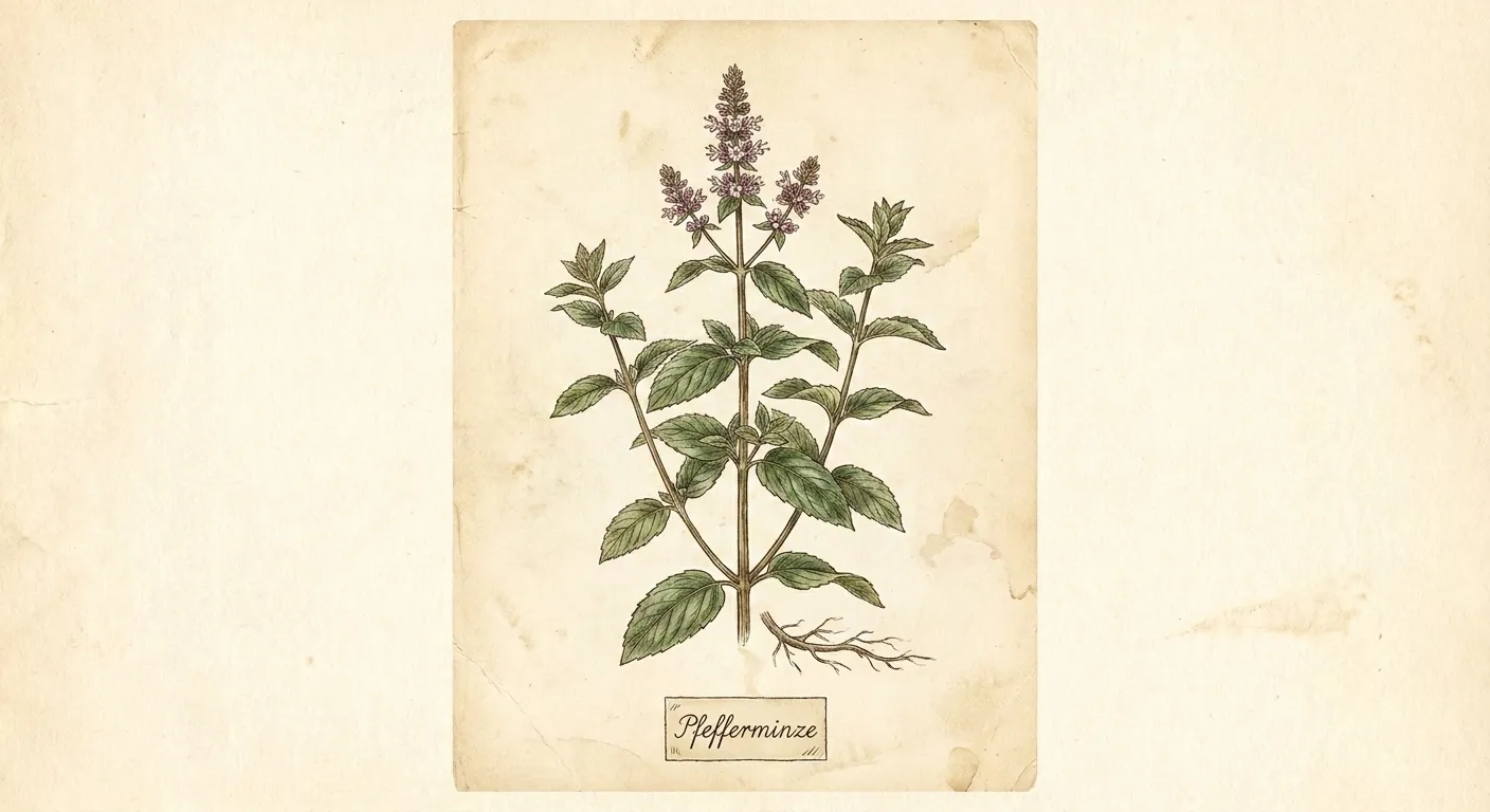 Botanische Illustration: Pfefferminze