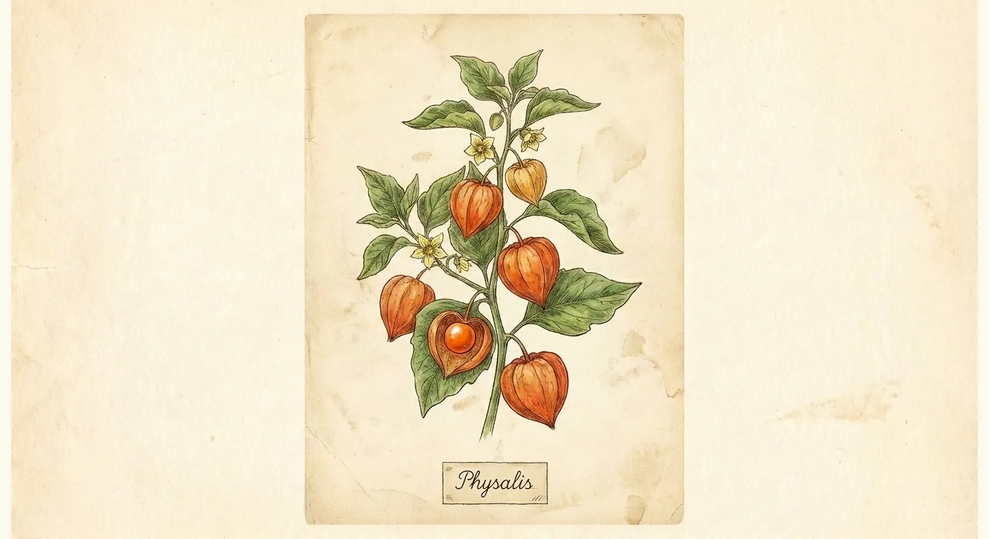 Botanische Illustration: Andenbeere (Physalis)
