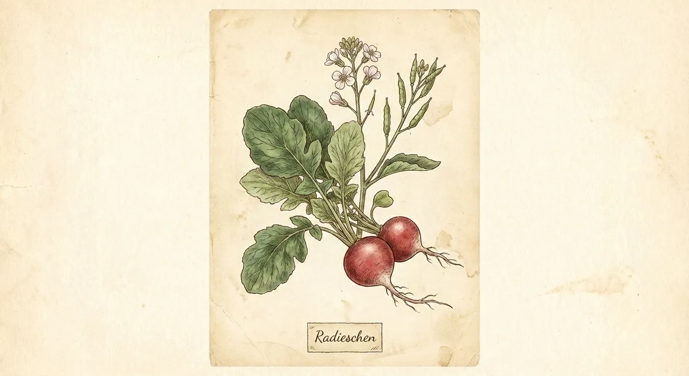 Botanische Illustration: Radieschen