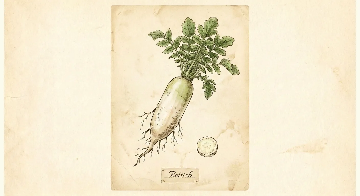 Botanische Illustration: Rettich