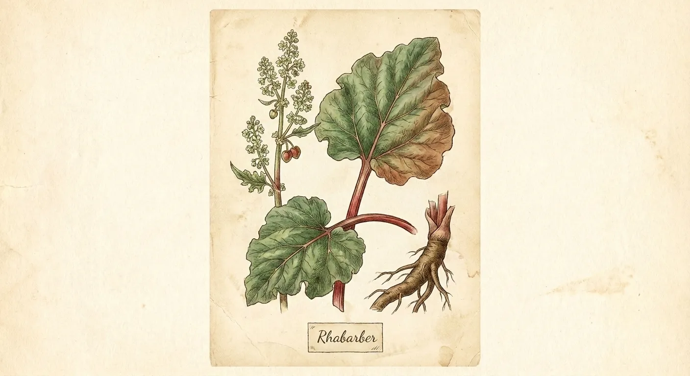 Botanische Illustration: Rhabarber