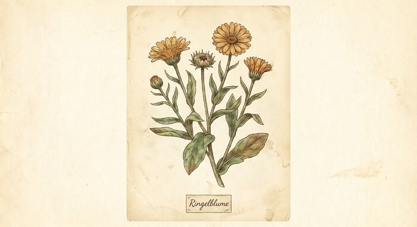 Botanische Illustration: Ringelblume