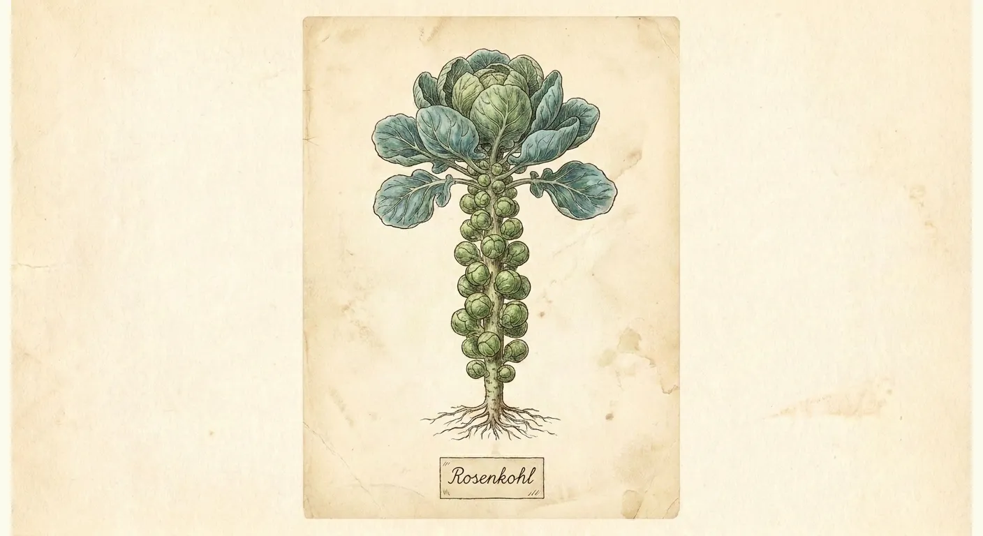 Botanische Illustration: Rosenkohl