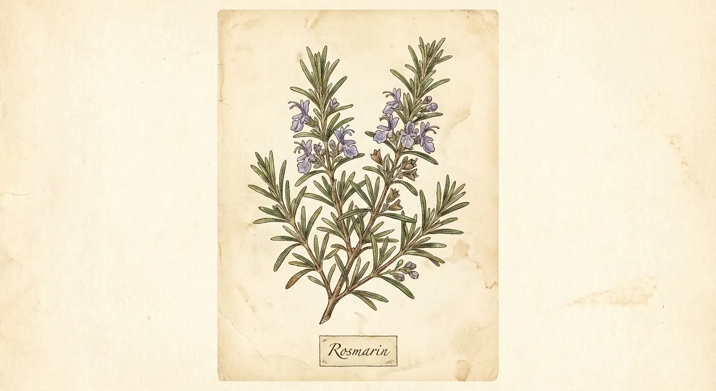 Botanische Illustration: Rosmarin