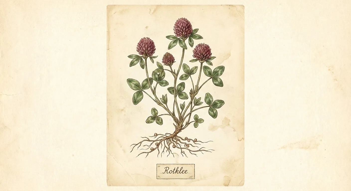 Botanische Illustration: Rotklee