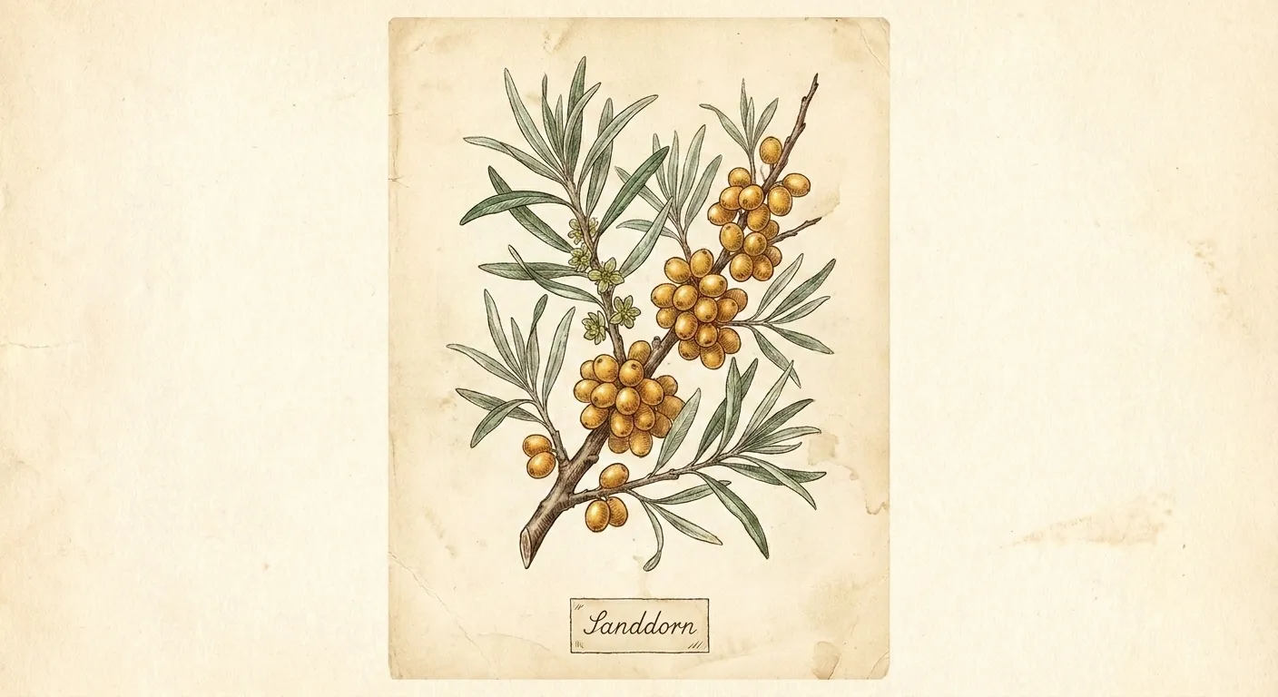 Botanische Illustration: Sanddorn