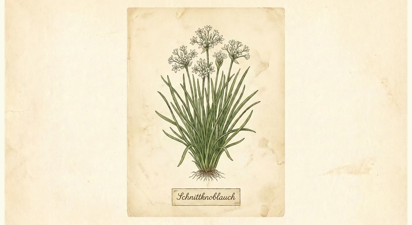 Botanische Illustration: Schnittknoblauch