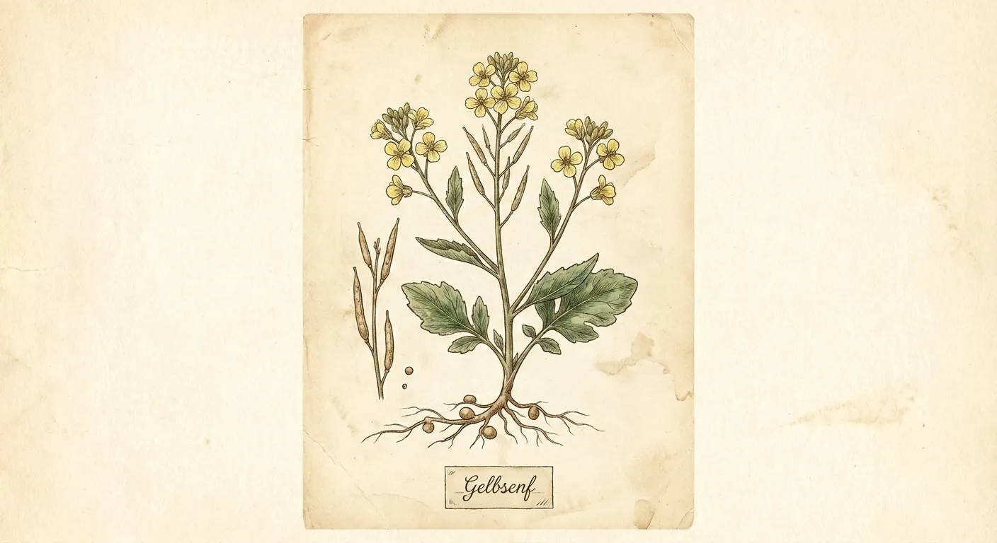 Botanische Illustration: Gelbsenf