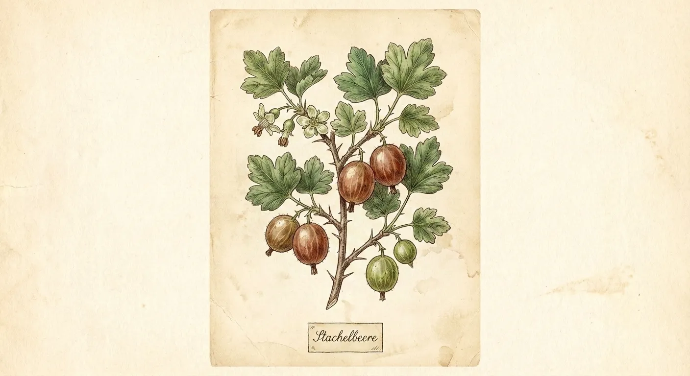 Botanische Illustration: Stachelbeere