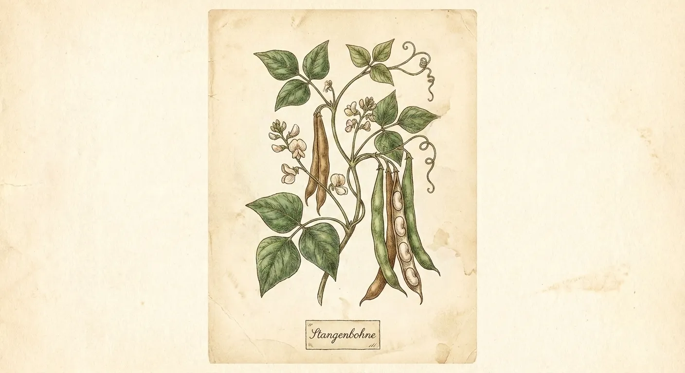 Botanische Illustration: Stangenbohne