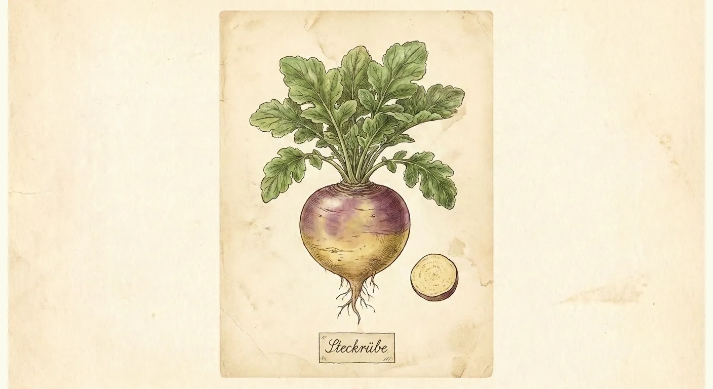 Botanische Illustration: Steckrübe (Kohlrübe)