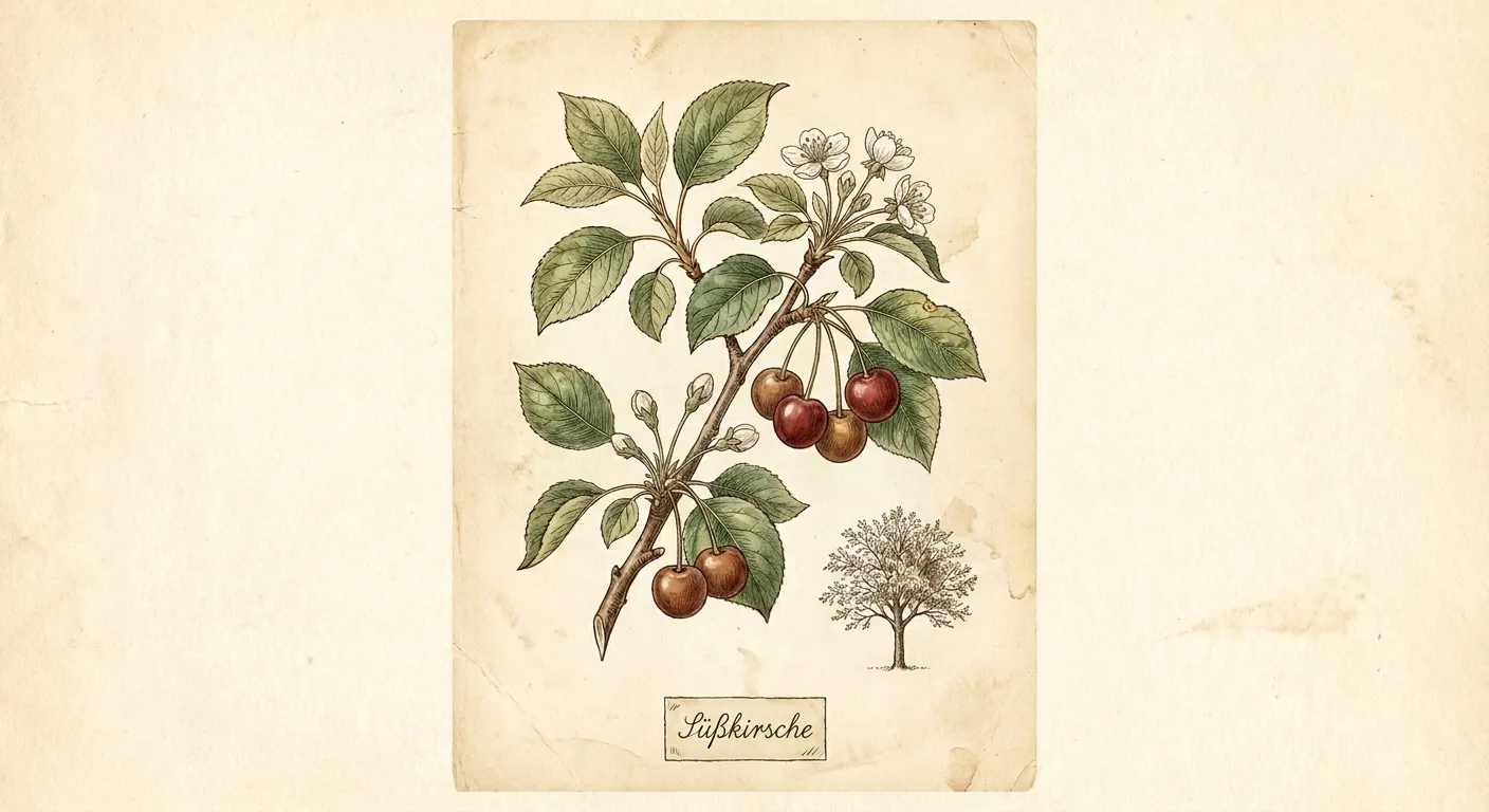 Botanische Illustration: Süßkirsche