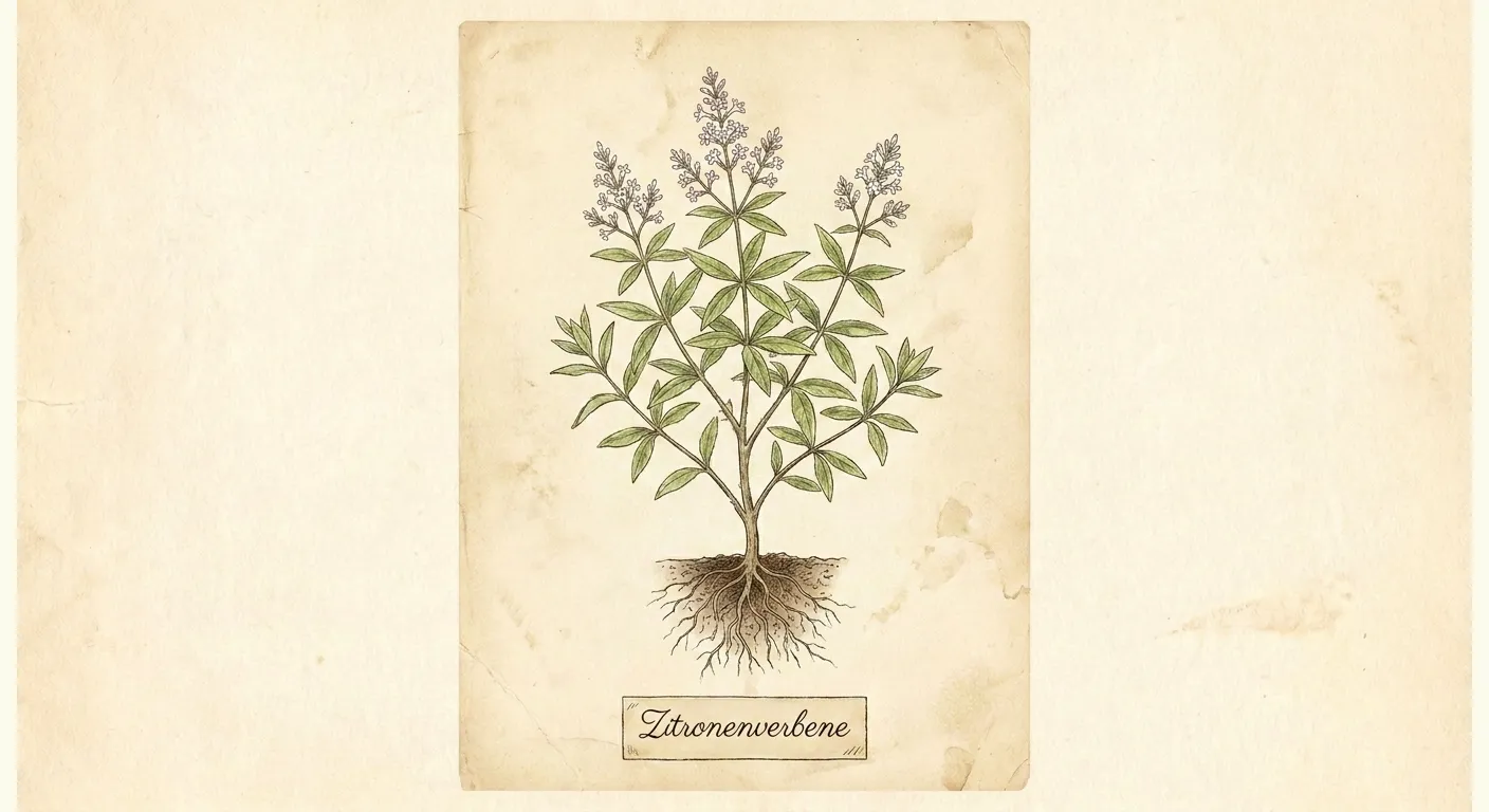 Botanische Illustration: Zitronenverbene