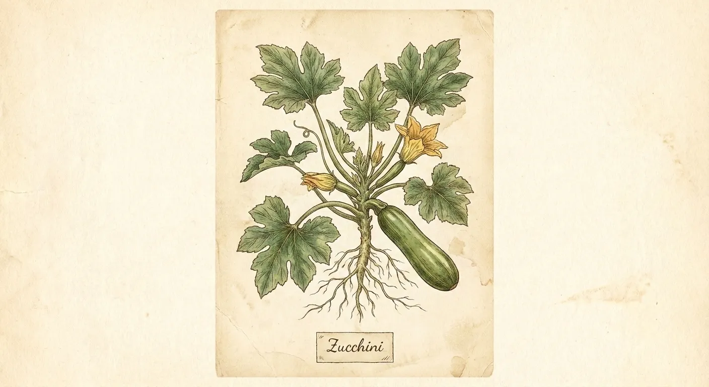 Botanische Illustration: Zucchini