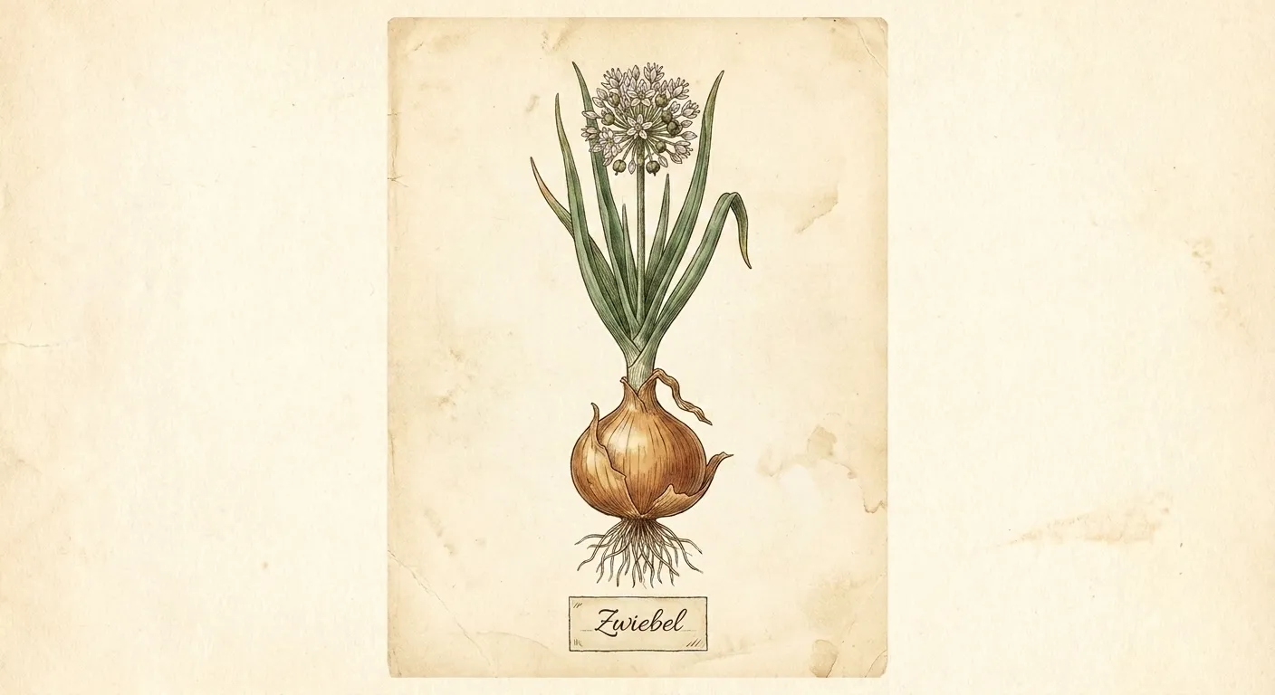 Botanische Illustration: Zwiebel
